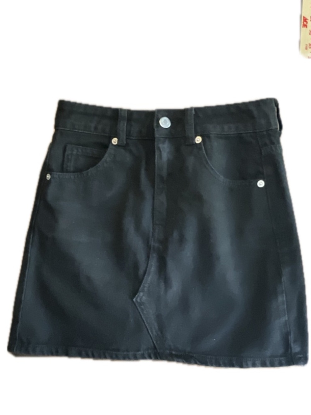 Topshop Moto Denim Black Mini Skirt Size 0